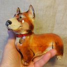 Corgi selenite natural stone original painting handmade from Russia