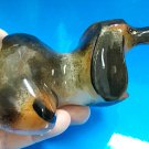 Dachshund selenite natural stone original painting handmade from Russia