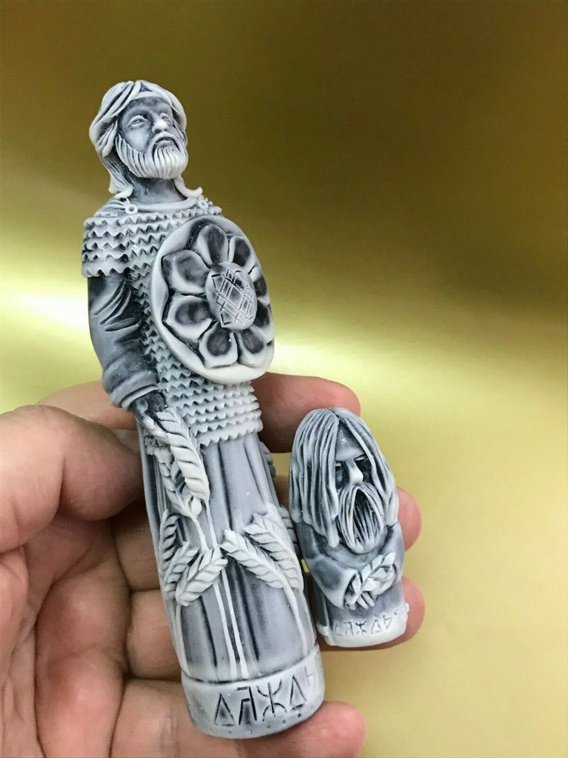 Dazhdbog Slavic pagan god two figurines of marble chips from Russia