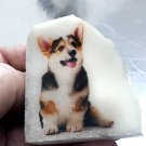 Corgi natural stone selenite homedecor art handmade from Russia
