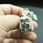 Schnauzer keychain half dog head figurine marble chips from Russia handmade