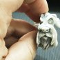 Schnauzer keychain half dog head figurine marble chips from Russia handmade