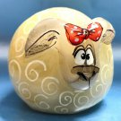Sheep selenite natural stone statuette handmade original painting from Russia