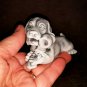 Puppy with bone statuette marble chips realistic figurine dog made in Russia