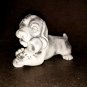 Puppy with bone statuette marble chips realistic figurine dog made in Russia