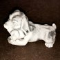 Puppy with bone statuette marble chips realistic figurine dog made in Russia