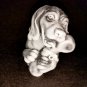 Puppy with bone statuette marble chips realistic figurine dog made in Russia