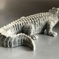 Crocodile statuette marble chips realistic figurine from Russia