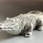 Crocodile statuette marble chips realistic figurine from Russia