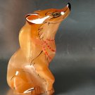 Sly Fox selenite natural stone statuette handmade from Russia