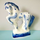Horse Gzhel porcelain figurine original painted 4" handmade Russia