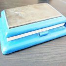 Vintage Desk Notepad leather with Nickel silver overlay USSR about 1965