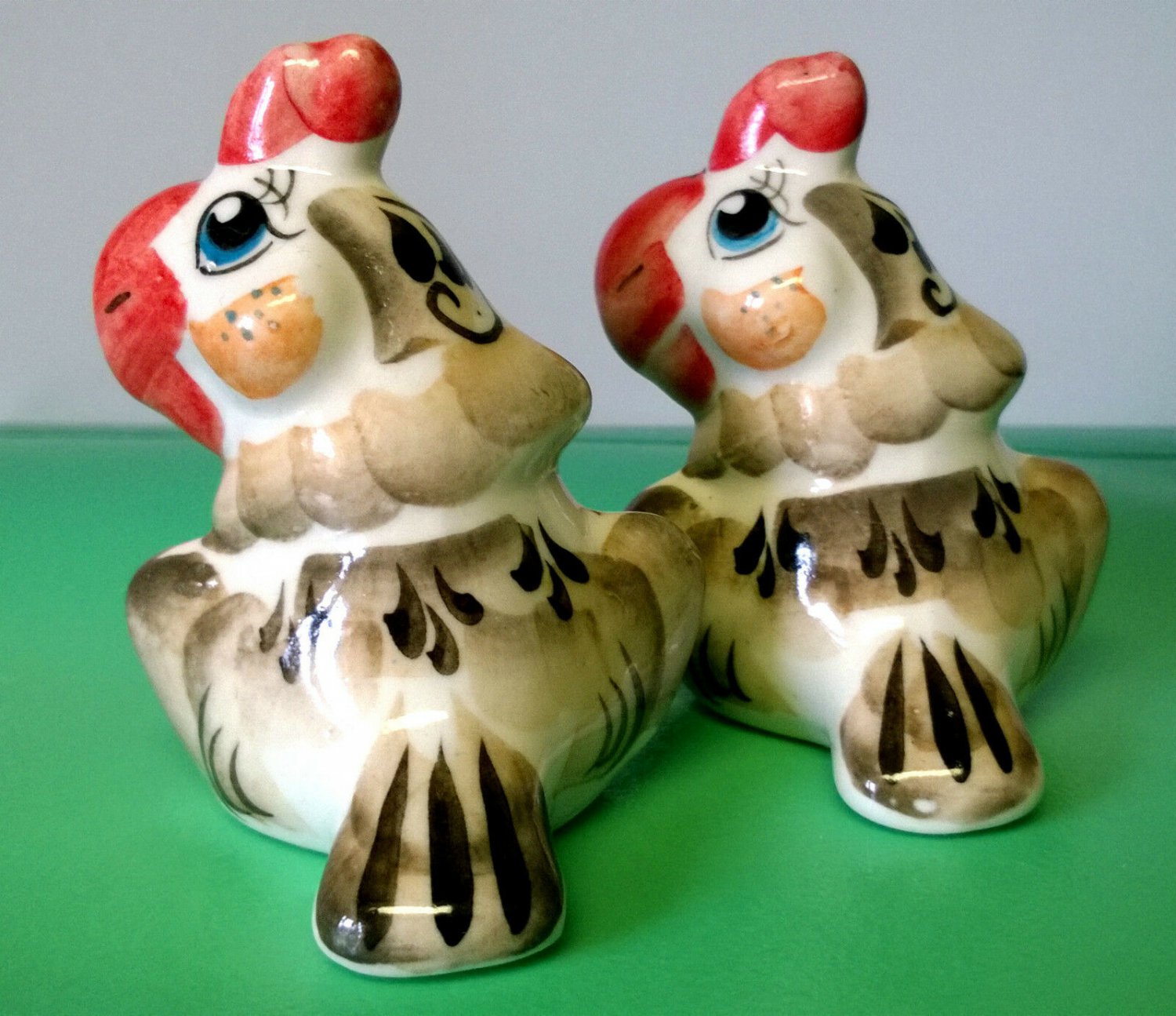 Two parrots porcelain figurines art home decoration handmade