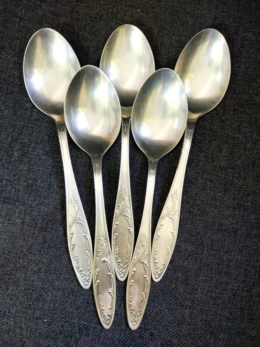 Nickel silver table spoons five PCs production Kolchugino USSR