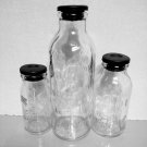 Three old apothecary bottles of 250ml 100ml 50ml glass Russia