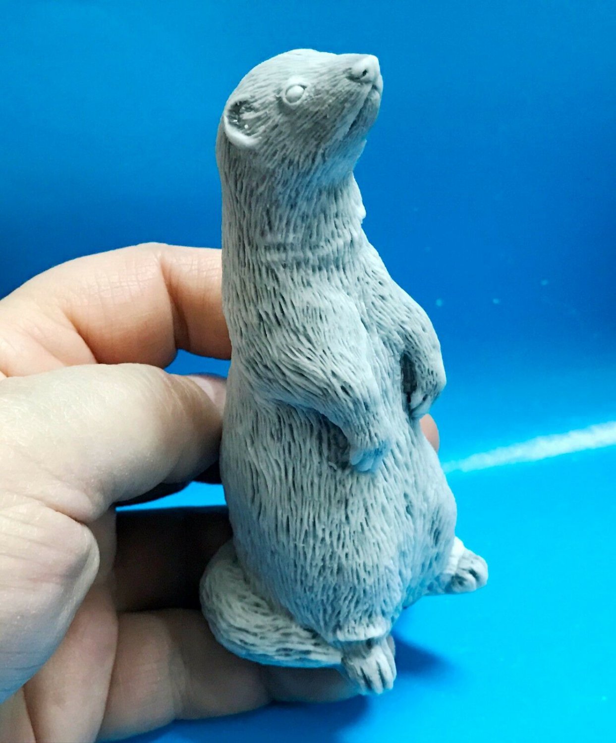 Sable statuette marble chips realistic figurine made in Russia