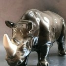Rhinoceros cute porcelain figurine homedecor handmade from Russia