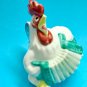 Funny rooster with harmonica porcelain figurine handmade souvenir from Russia