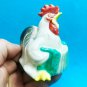 Funny rooster with harmonica porcelain figurine handmade souvenir from Russia
