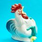 Funny rooster with harmonica porcelain figurine handmade souvenir from Russia