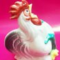 Funny rooster with harmonica porcelain figurine handmade souvenir from Russia