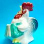 Funny rooster with harmonica porcelain figurine handmade souvenir from Russia