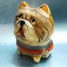 English Bulldog selenite natural stone statuette handmade from Russia