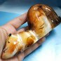 Squirrel natural stone selenite statuette handmade original painting from Russia