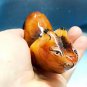 Squirrel natural stone selenite statuette handmade original painting from Russia