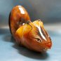 Squirrel natural stone selenite statuette handmade original painting from Russia