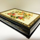 Sweetheart box wood lacquer  folkcraft made in Russia "Flowers"