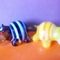 Hippopotamus two funny figurines blown glass handmade souvenirs Russia