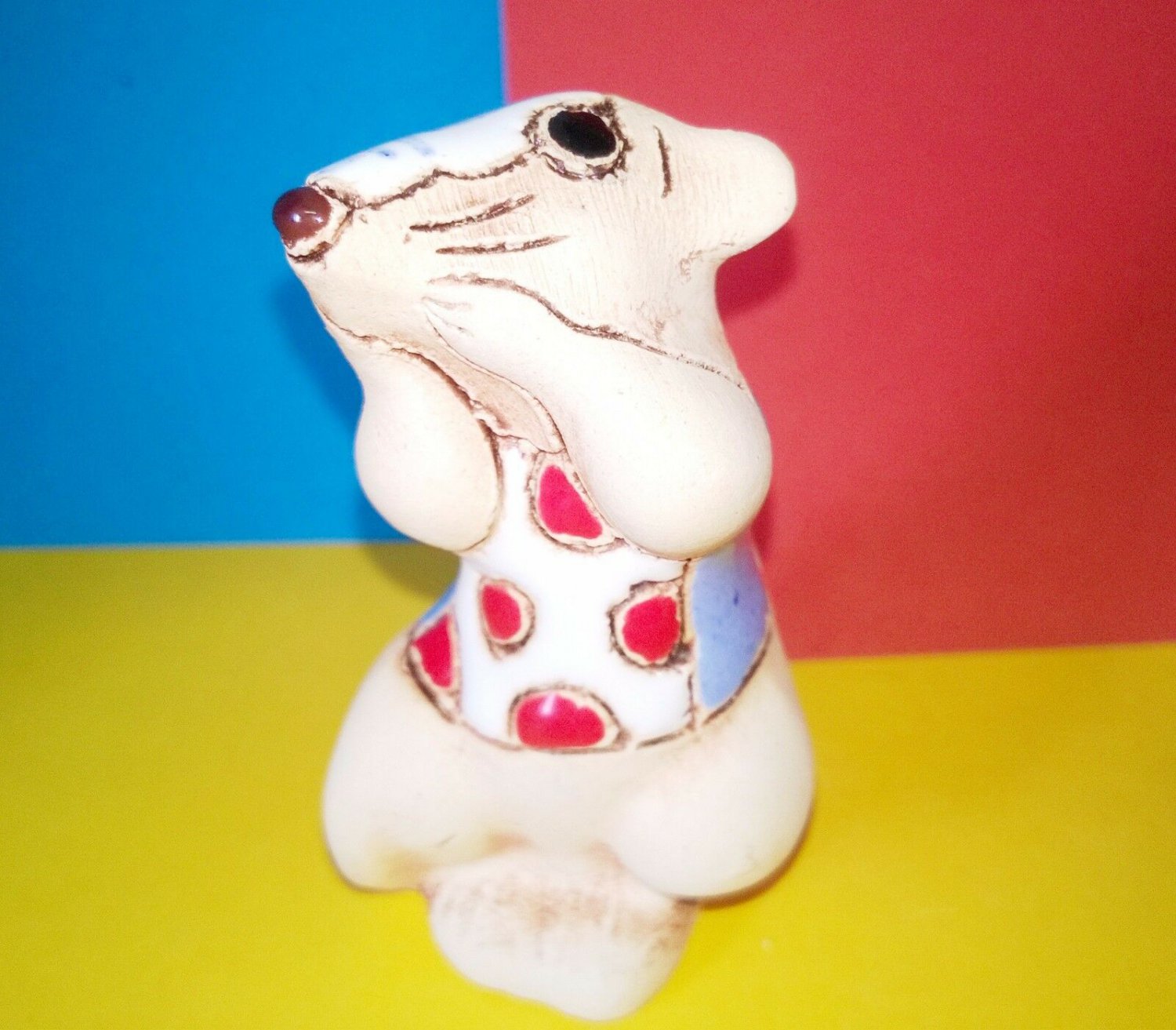 Mouse art ceramic glaze painting folkcraft figurine  souvenirs from Russia