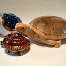 Three cute turtles porcelain and ceramics handmade made in Russia