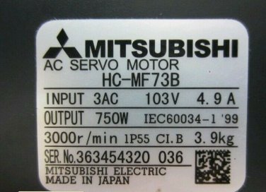 1PC  MITSUBISHI AC SERVO MOTOR  HC-MF73B   NEW EXPEDITED SHIPPING