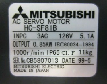 1PC  MITSUBISHI AC SERVO MOTOR  HC-SF81B   NEW EXPEDITED SHIPPING