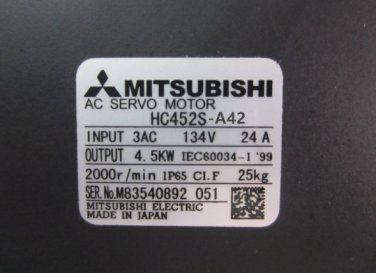 MITSUBISHI AC SERVO MOTOR HC452S-A42 NEW ORIGINAL EXPEDITED SHIPPING