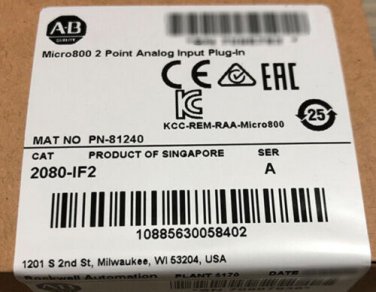 NEW Allen-Bradley 2080-IF2 Micro800 2 Point Analog Input Plug-In