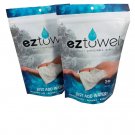 EZ-Towels ( 2 bags of 50) Compressed Tablets Of White Rayon With Travel Tubes That Hold 10 Towels