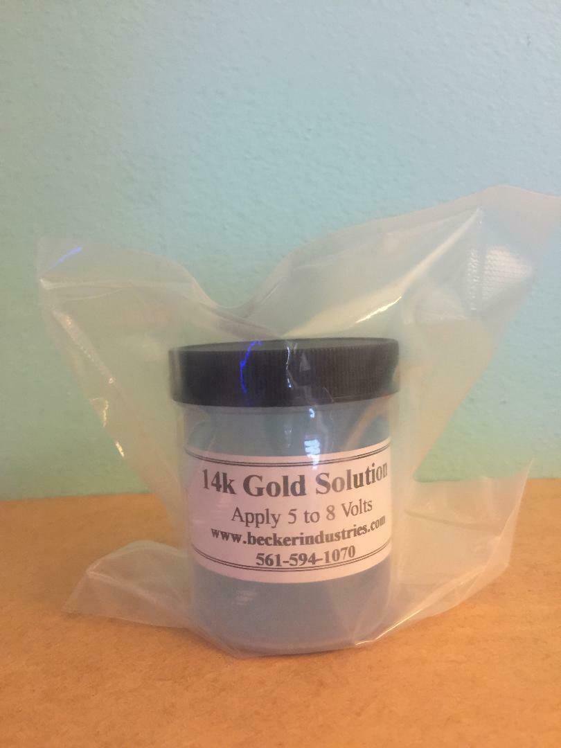 4oz 14K GOLD SOLUTION, For Gold plating, Electro plating, INDUSTRIAL GRADE