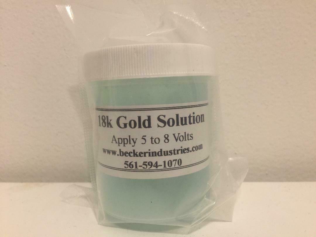 4oz 18K GOLD SOLUTION, For Gold plating, Electro plating, INDUSTRIAL GRADE
