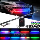 7 Color 48-5050SMD LED RGB Scanner Flash Car Strobe Knight Rider Light Kit 22"