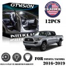 12x White LED Interior Lights Package Kit Fit 2016-2018 2019 Toyota Tacoma +Tool