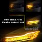 2pcs 45cm Slim LED Switchback Headlight Sequential DRL Light Strip Red & Yellow