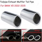 1Pcs For BMW X5 2002-2015 Chrome Stainless Steel Exhaust Tail Muffler Tip Pipe