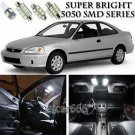 6pcs Xenon White LED Interior Lights Bulb Package Kit For Honda Civic 1996-2000