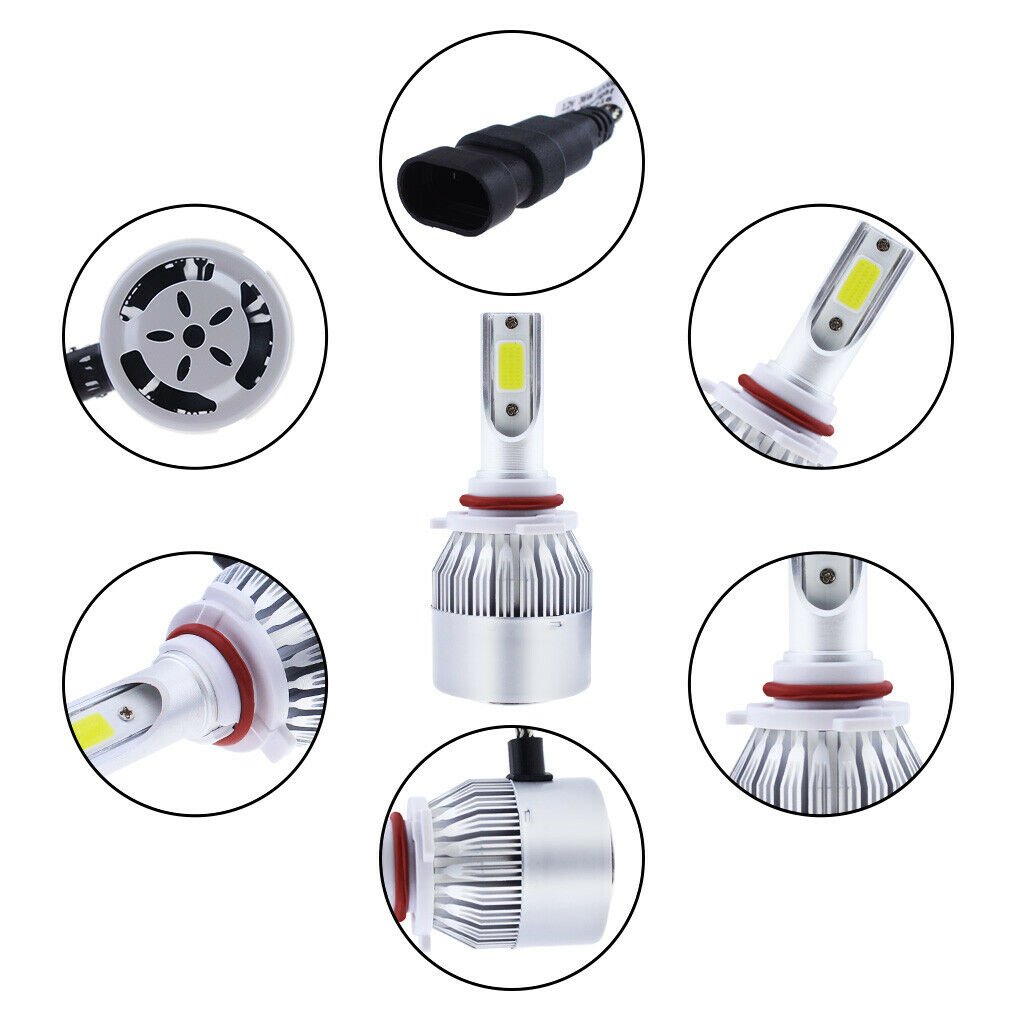 2x LED Headlight Kit 9012 6000K White Hi/Lo Bulbs for 2015 GMC Sierra