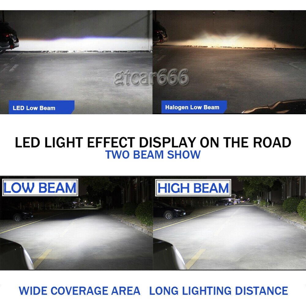 2x LED Headlight Kit 9012 6000K White Hi/Lo Bulbs for 2015 GMC Sierra