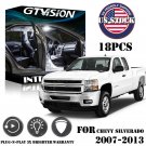 18x White LED Interior Lights Package Kit Fit 07-13 Chevy Silverado GMC Sierra