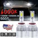 2X 9005 HB3 LED Headlight Bulbs 1300W 195000LM Kit Super Bright 6000K HID White